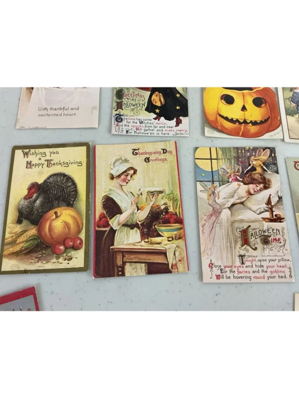 Halloween Vintage Postcard Lot Thanksgiving Mix Lot 14